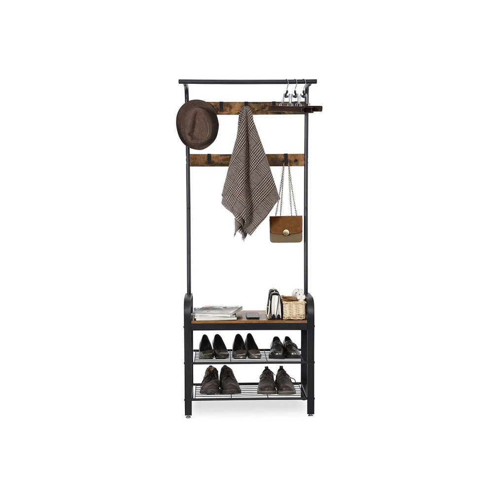 Produktbild för Clothes Horse X: Antique, Black 183x72x34cm
