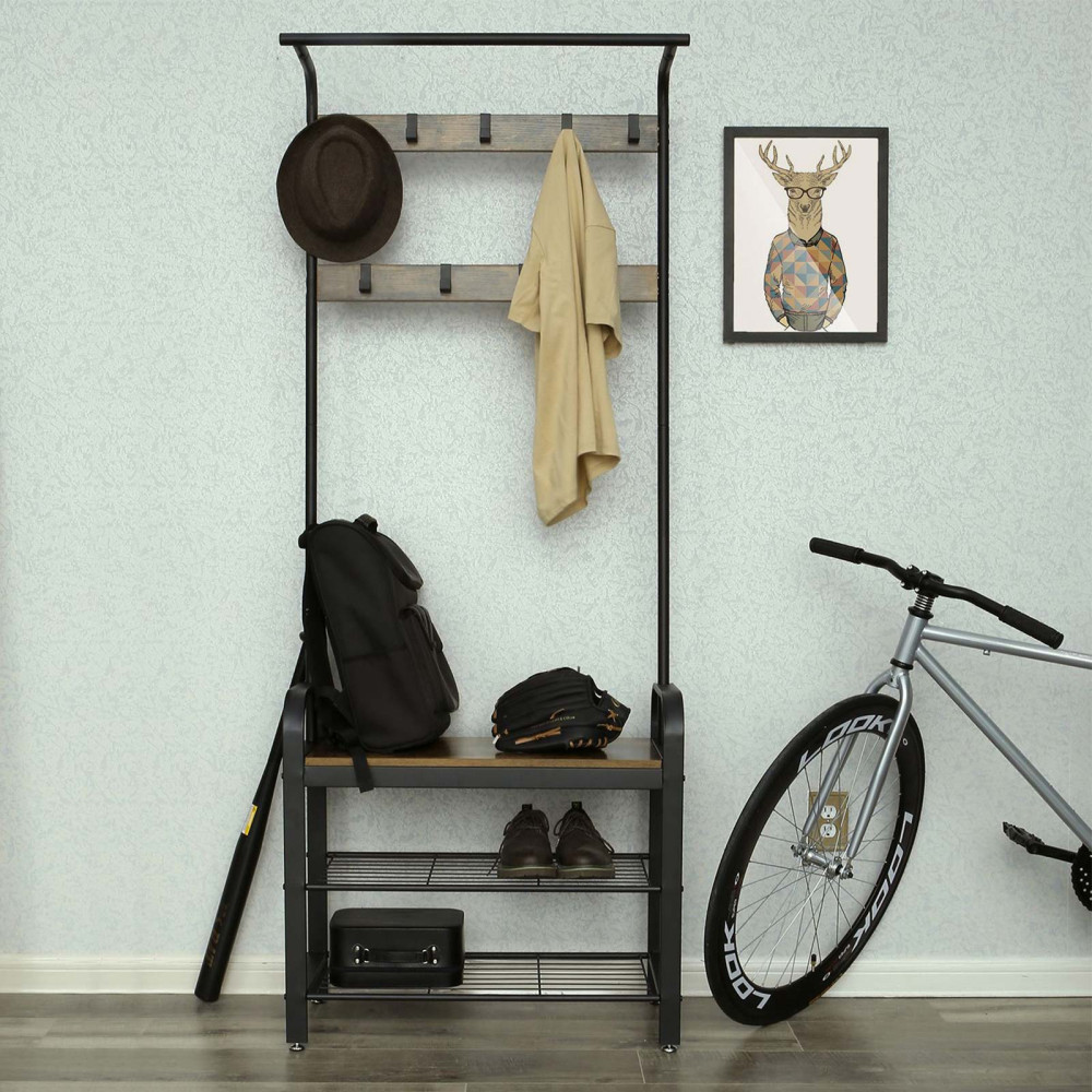 Produktbild för Clothes Horse X: Antique, Black 183x72x34cm