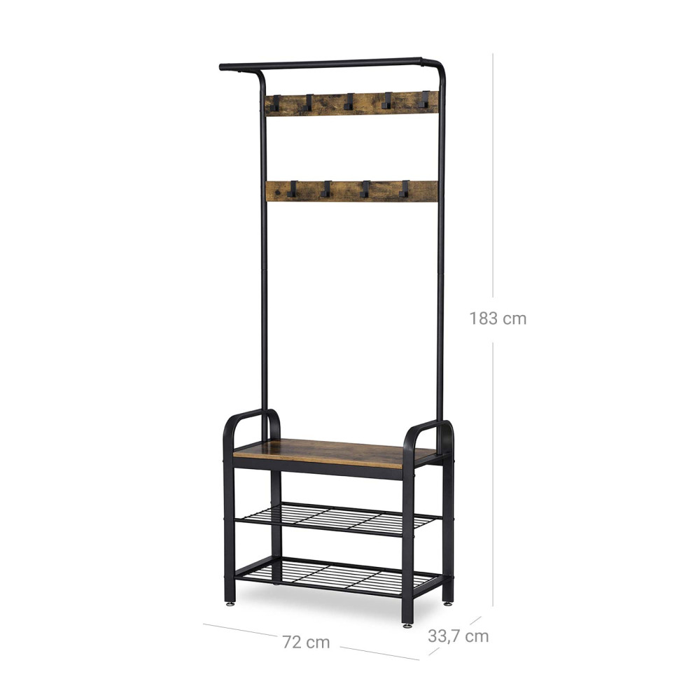 Produktbild för Clothes Horse X: Antique, Black 183x72x34cm