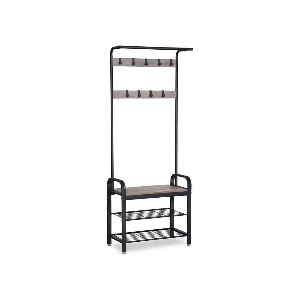 Produktbild för Clothes Horse White, Light Ivory + Black 183x72x34cm