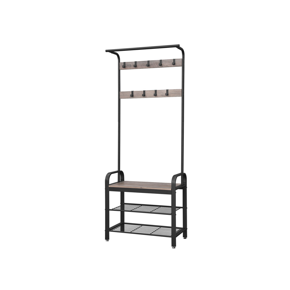 Produktbild för Clothes Horse White, Light Ivory + Black 183x72x34cm