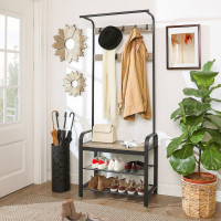 Produktbild för Clothes Horse White, Light Ivory + Black 183x72x34cm
