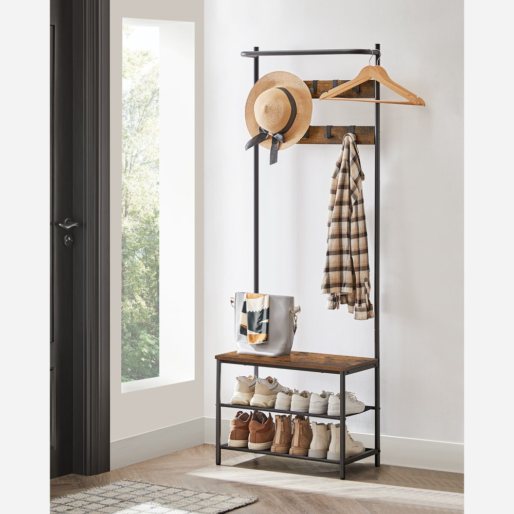 Produktbild för Clothes Rack Black, Retro Color 64x32x180cm