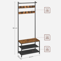 Produktbild för Clothes Rack Black, Retro Color 64x32x180cm