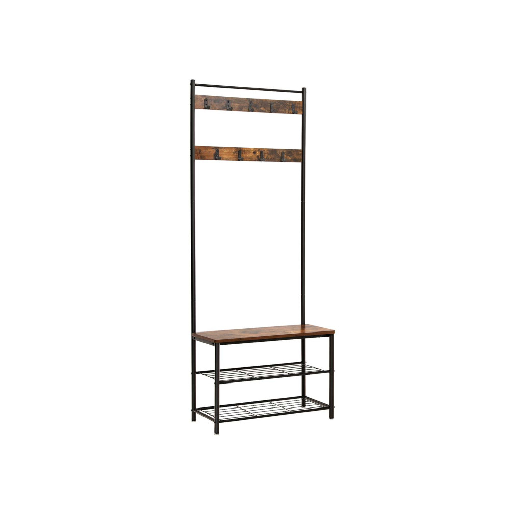 Produktbild för Clothes Horse X: Antique, Black 70x33x175cm