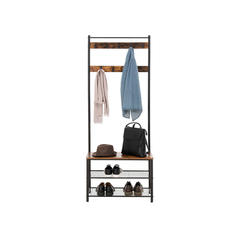 Produktbild för Clothes Horse X: Antique, Black 70x33x175cm