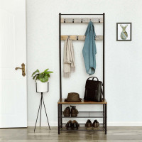 Produktbild för Clothes Horse X: Antique, Black 70x33x175cm