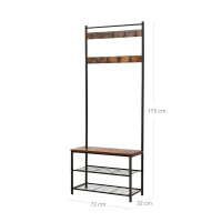 Produktbild för Clothes Horse X: Antique, Black 70x33x175cm