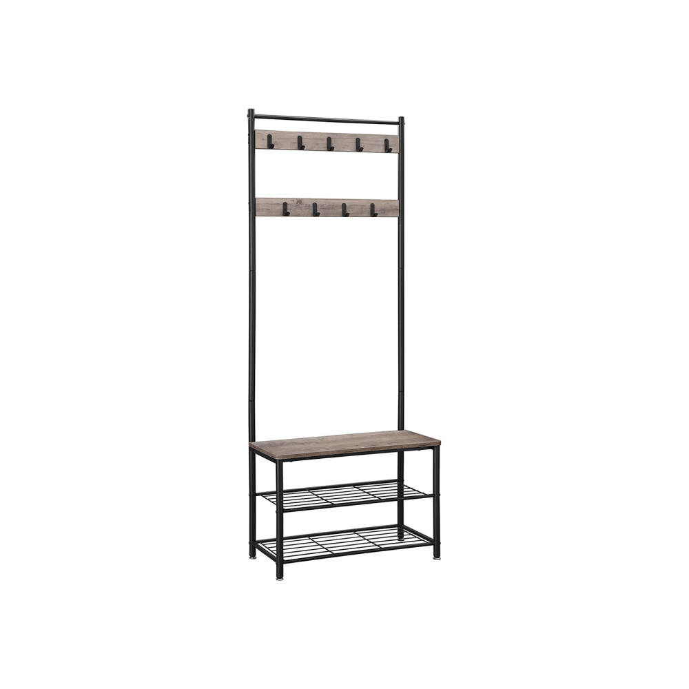 Produktbild för Clothes Horse White, Light Ivory + Black 70x33x175cm