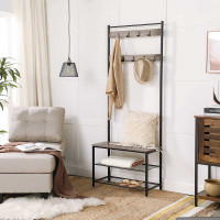 Produktbild för Clothes Horse White, Light Ivory + Black 70x33x175cm