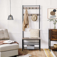 Produktbild för Clothes Horse White, Light Ivory + Black 70x33x175cm
