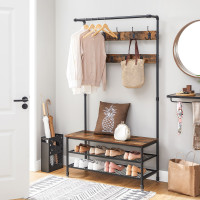 Produktbild för Clothes Horse X: Antique, Black 97x42x182cm