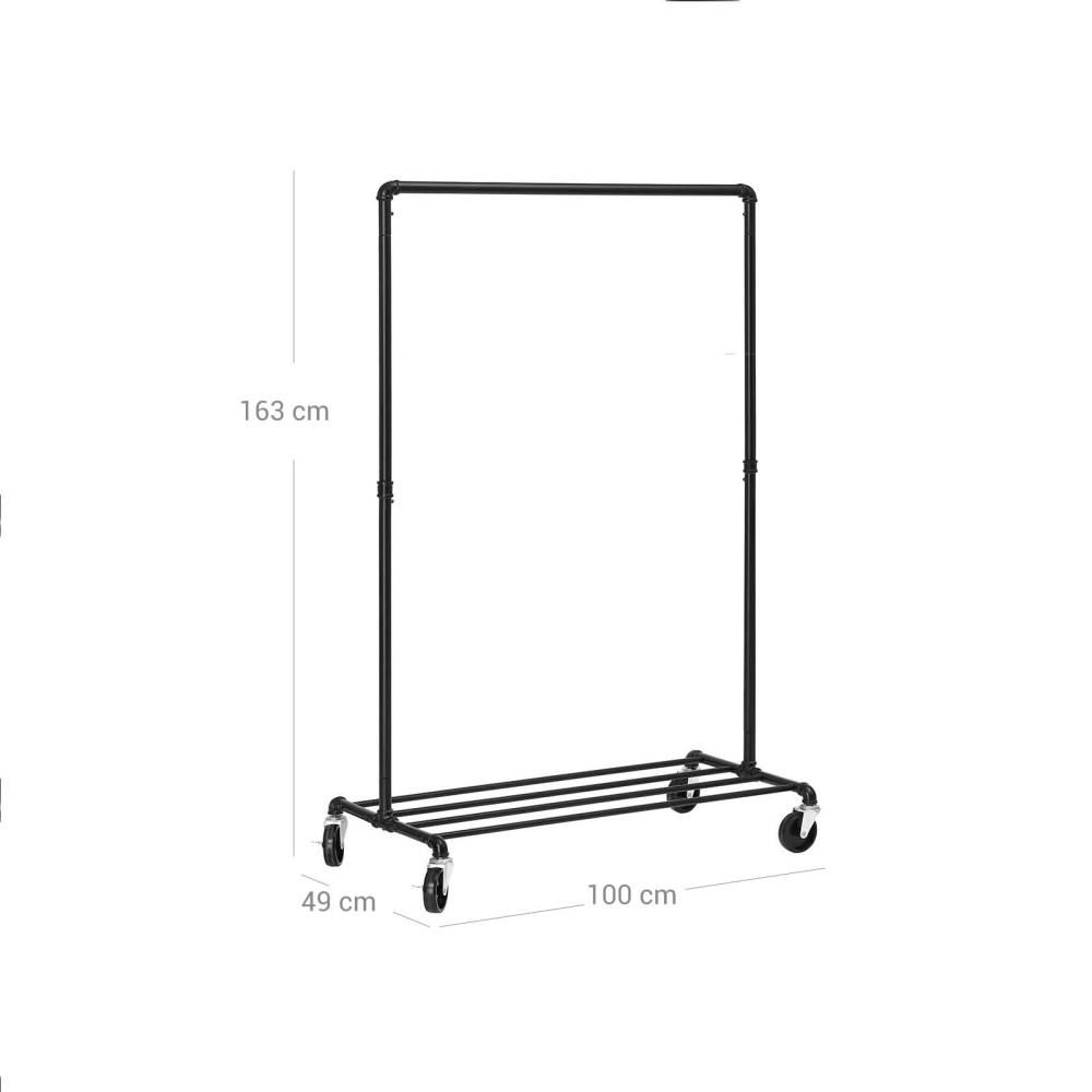 Produktbild för Garment Rack Black 100×50×163cm