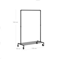 Produktbild för Garment Rack Black 100×50×163cm