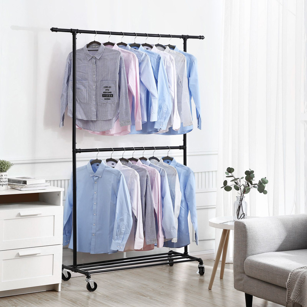 Produktbild för Garment Rack Black 130×49×201cm