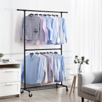 Produktbild för Garment Rack Black 130×49×201cm