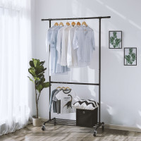 Produktbild för Garment Rack Black 130×49×201cm