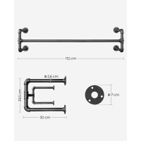 Produktbild för Clothes Rack Black 110x30x30cm