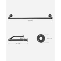 Produktbild för Clothes Rack Black 92x30x7cm