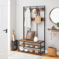 Produktbild för Clothes Horse X: Antique, Black 100x40x184cm