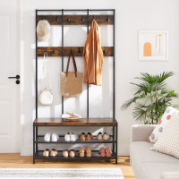 Produktbild för Clothes Horse X: Antique, Black 100x40x184cm