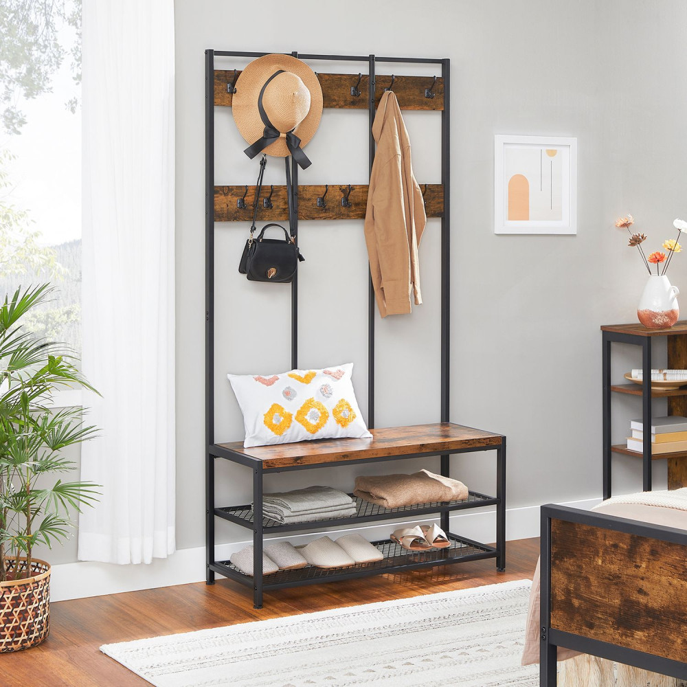Produktbild för Clothes Horse X: Antique, Black 100x40x184cm