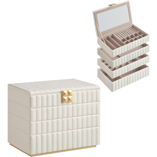 SONGMICS HOME Jewelry Box White 28x17x21cm