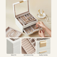 Produktbild för Jewelry Box White 23x20x14cm