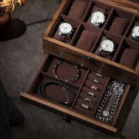 Produktbild för Watch Box Brown 27x20x13cm