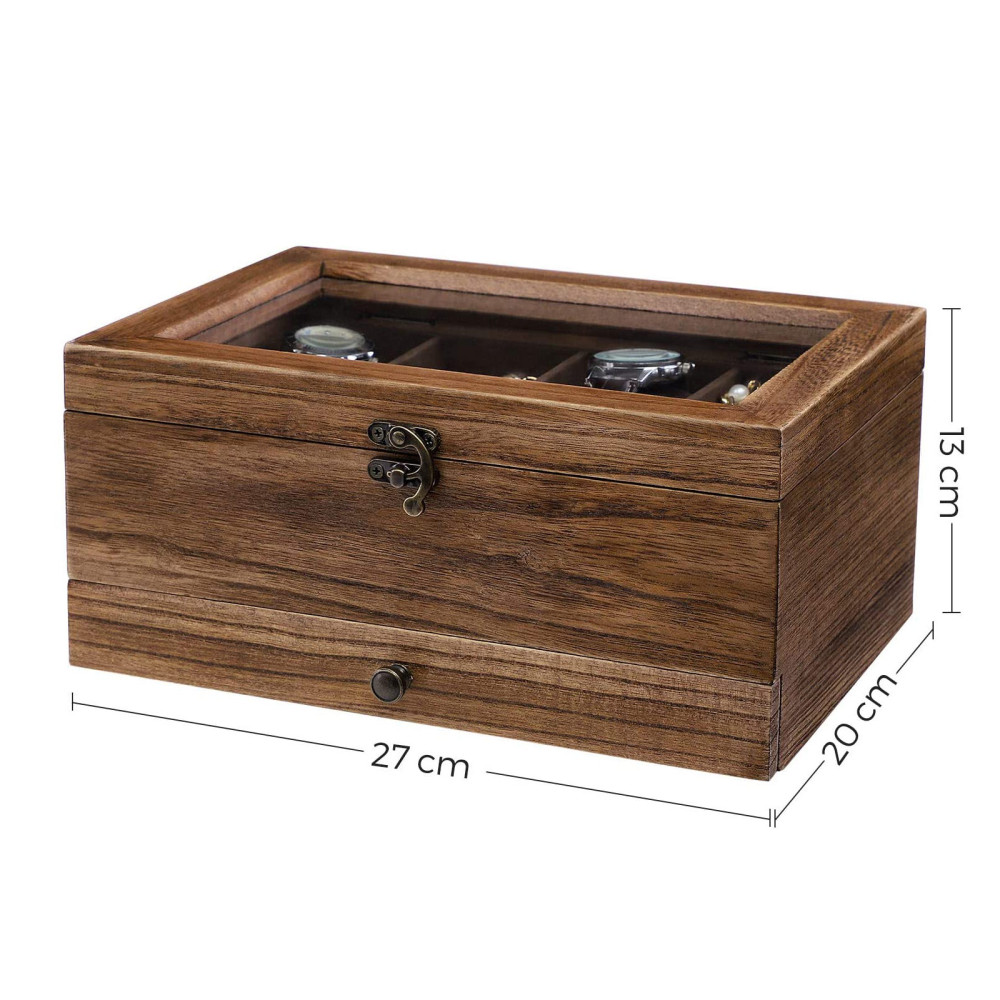 Produktbild för Watch Box Brown 27x20x13cm