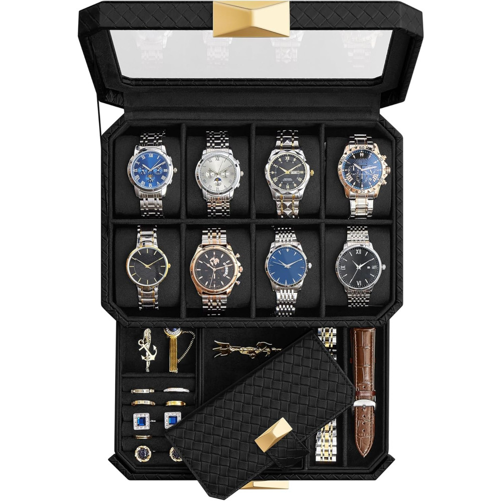 Produktbild för Watch Box Black 27x20x15cm
