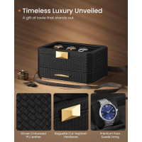 Produktbild för Watch Box Black 27x20x15cm