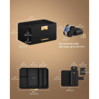 Produktbild för Watch Box Black 27x20x15cm