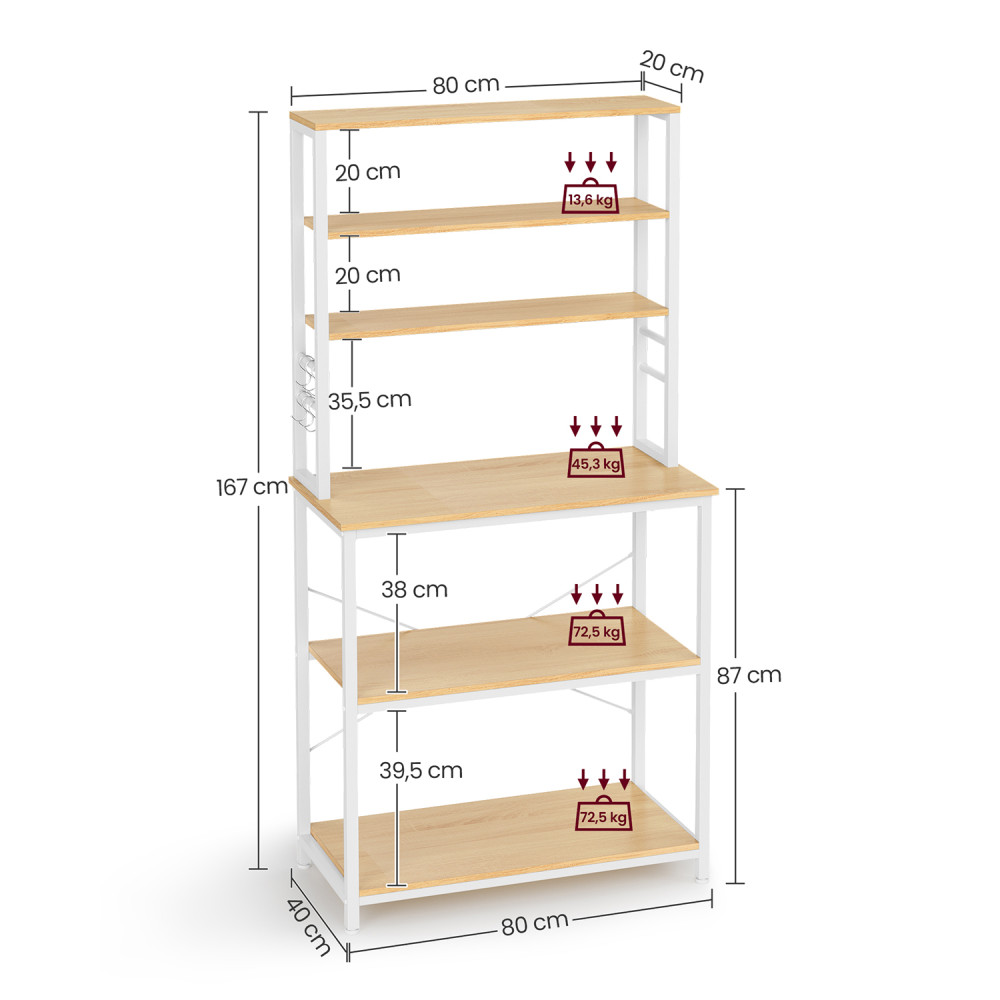 Produktbild för Kitchen Shelf Yellow 80x40x167cm