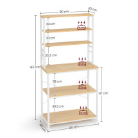 Produktbild för Kitchen Shelf Yellow 80x40x167cm