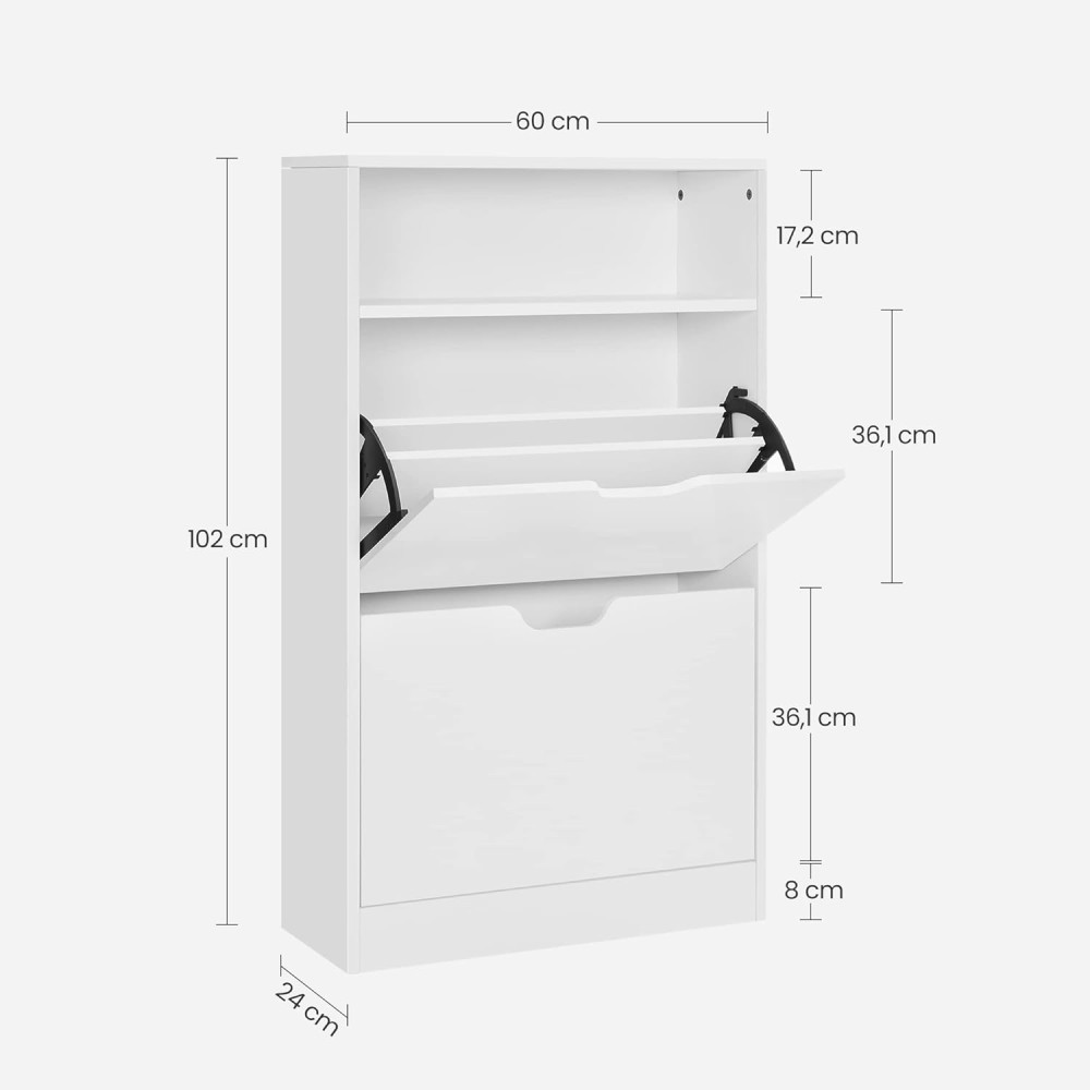 Produktbild för Shoe Cabinet White 102x60x24cm