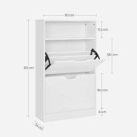 Produktbild för Shoe Cabinet White 102x60x24cm