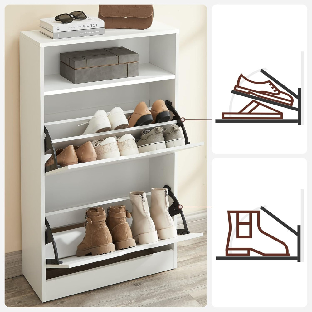 Produktbild för Shoe Cabinet White 102x60x24cm
