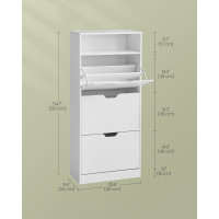 Produktbild för Shoe Cabinet White 60x24x139cm
