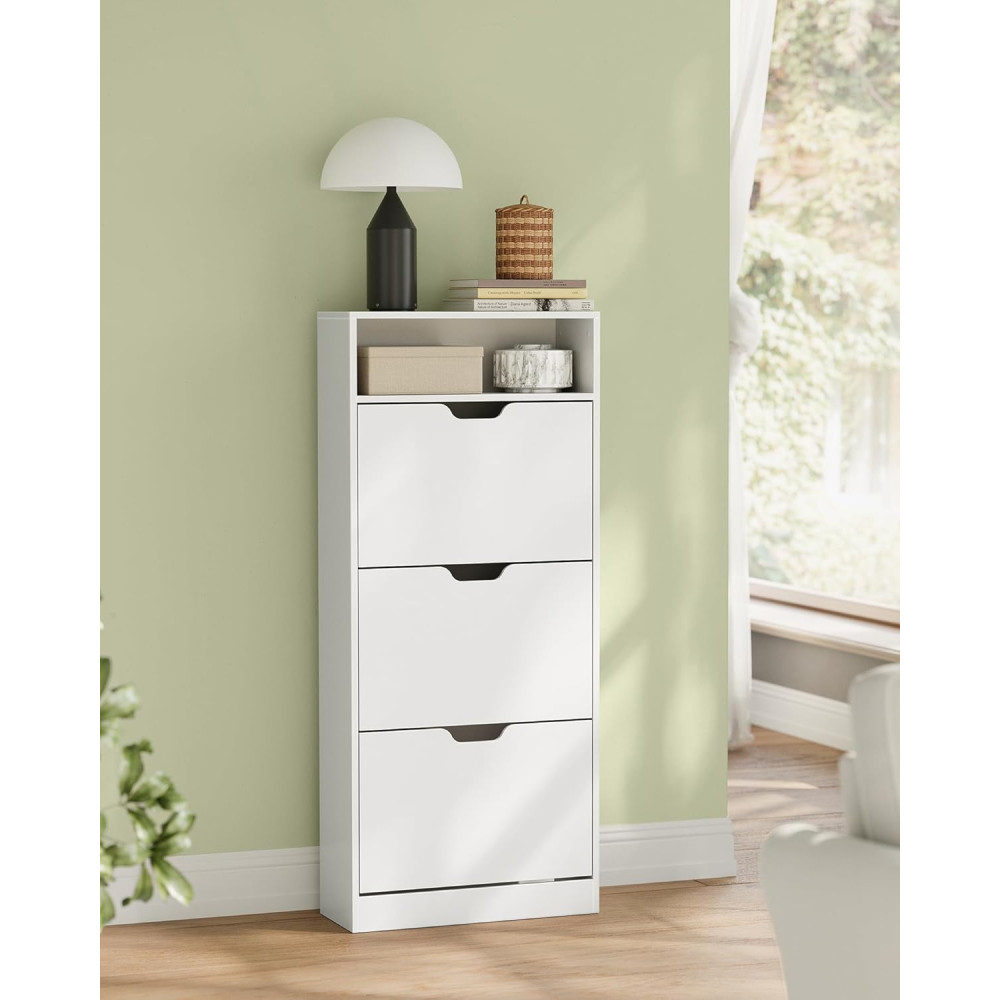 Produktbild för Shoe Cabinet White 60x24x139cm