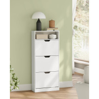 Produktbild för Shoe Cabinet White 60x24x139cm