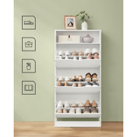 Produktbild för Shoe Cabinet White 60x24x139cm