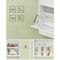 Produktbild för Shoe Cabinet White 60x24x139cm
