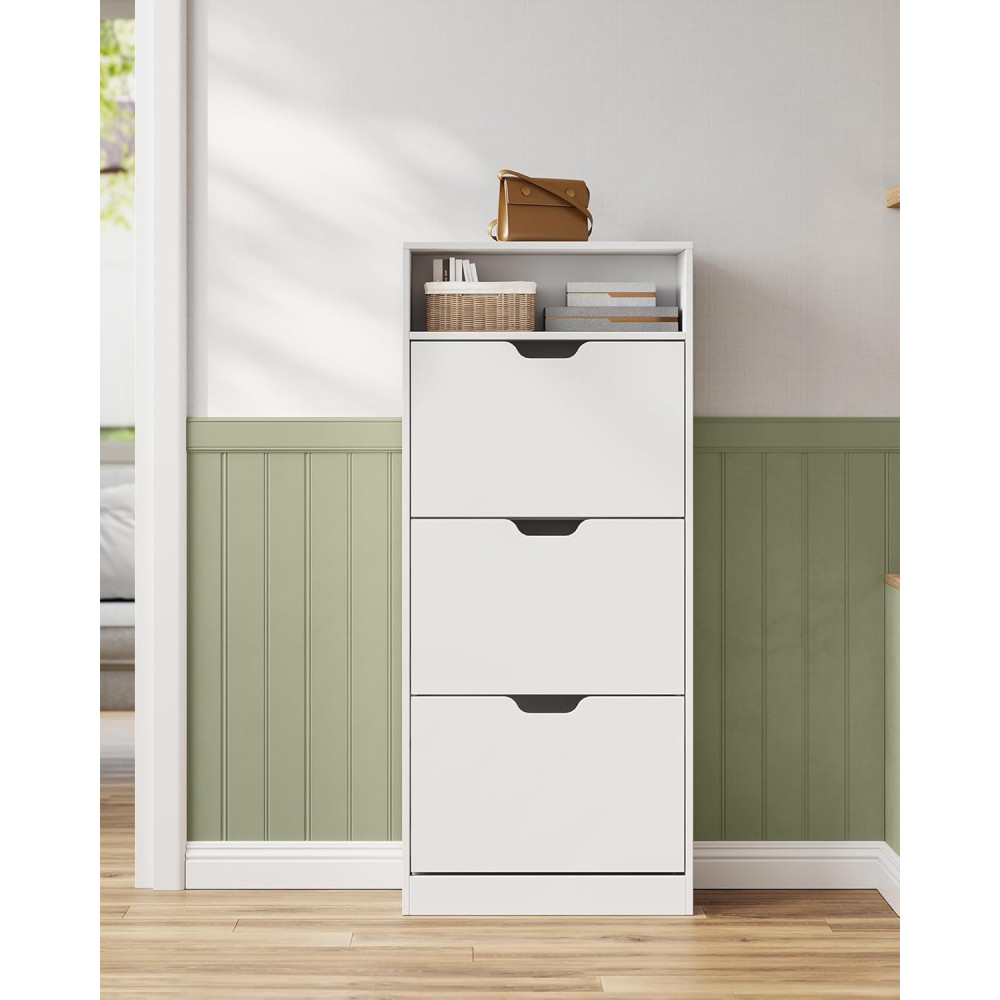 Produktbild för Shoe Cabinet White 60x24x139cm