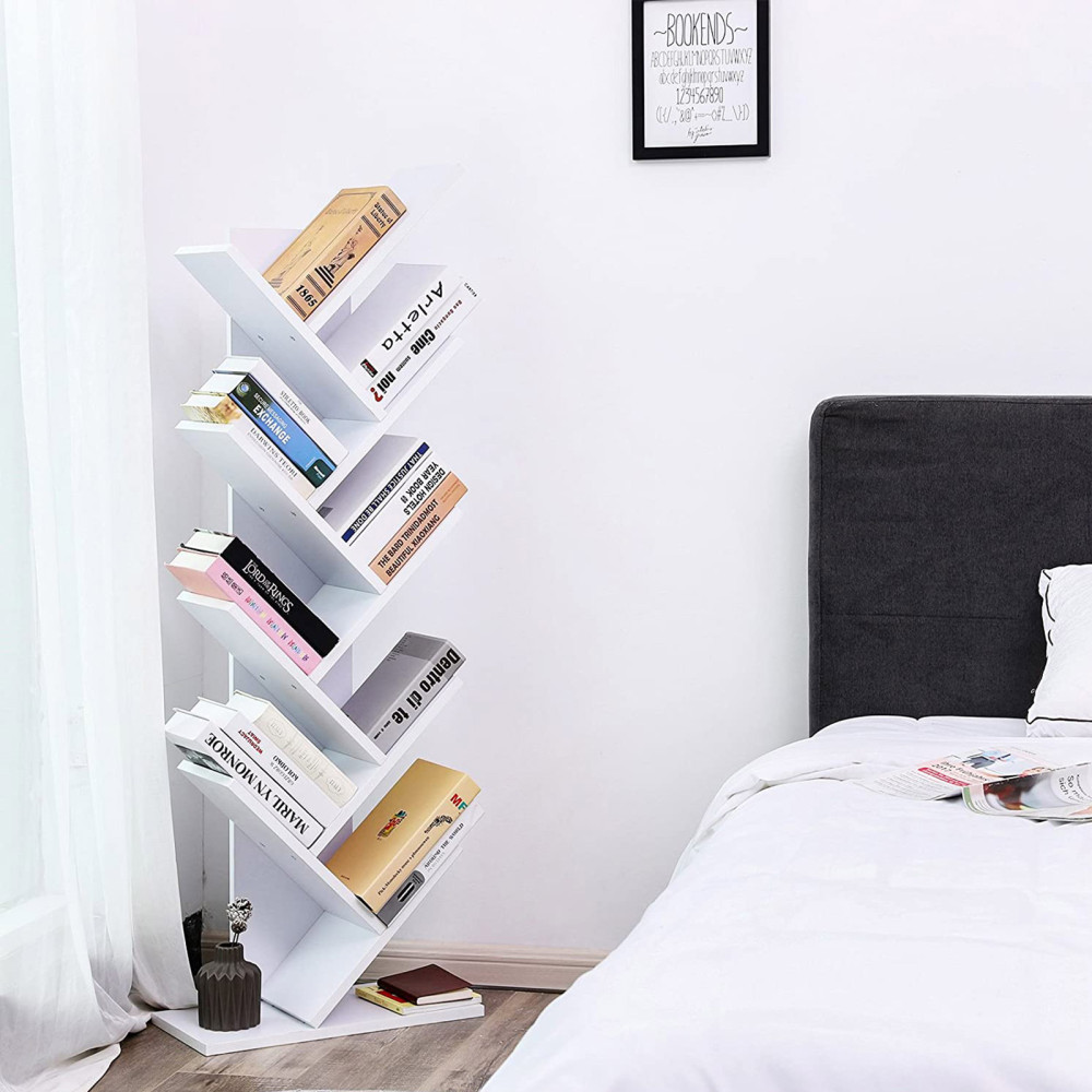 Produktbild för Bookcase White 50x25x142cm