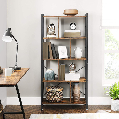 VASAGLE Bookcase X: Antique, Black 155x74x30cm