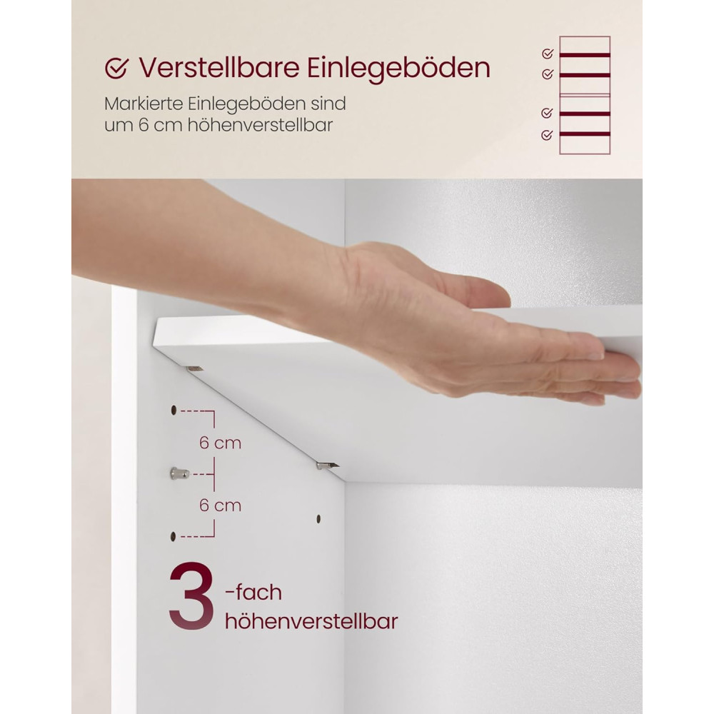 Produktbild för Bookcase White 60x24x179cm