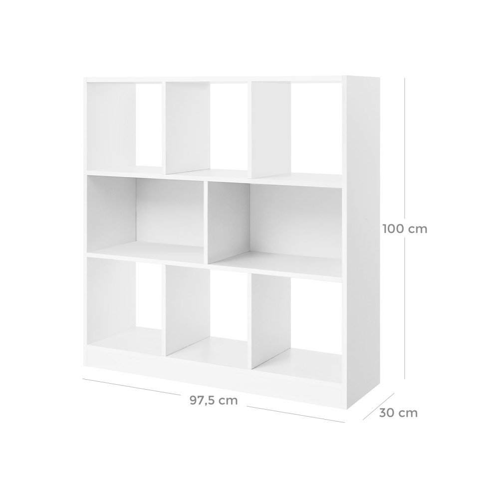 Produktbild för Bookcase White 98x30x100cm