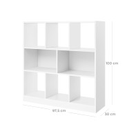 Produktbild för Bookcase White 98x30x100cm