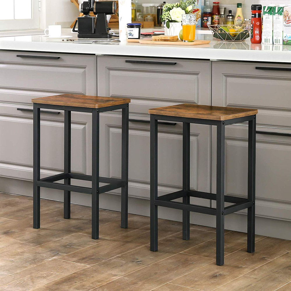 Produktbild för Bar Stools X: Antique, Black 40x30x65cm